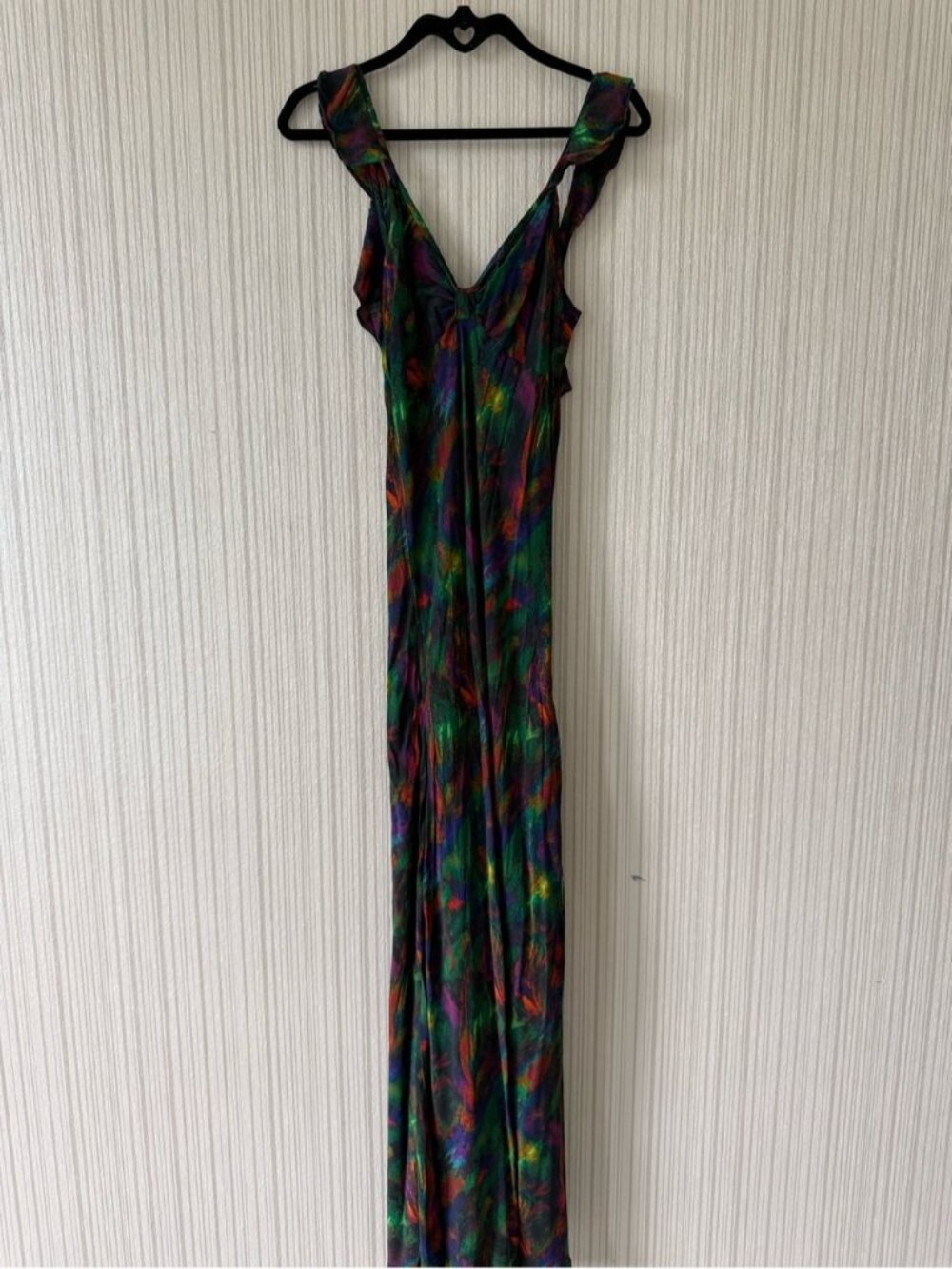 Vibrant Multicolor V-Neck Maxi Dress - Women's
